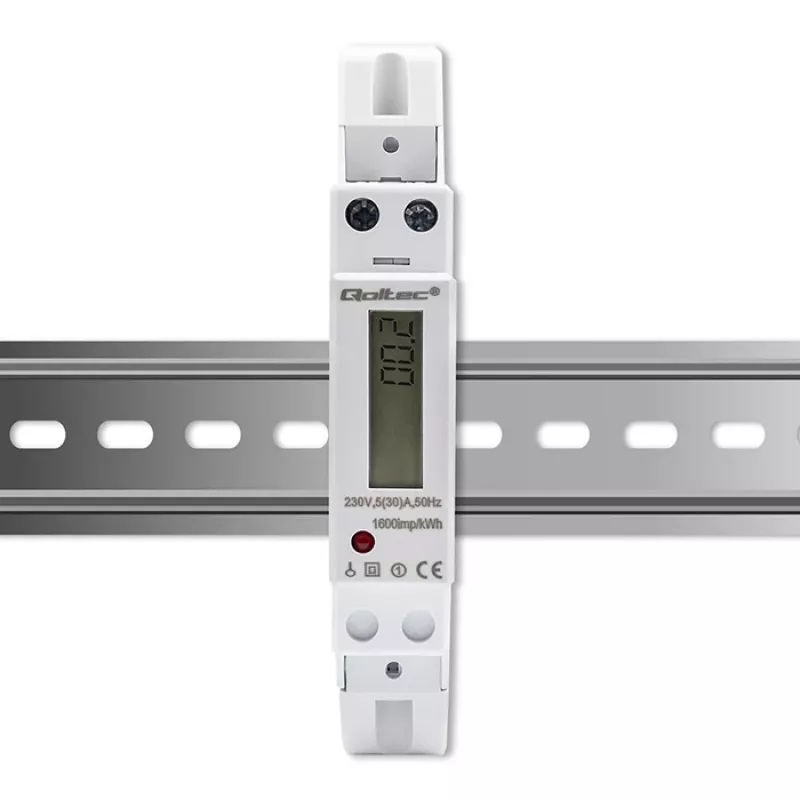 Eenfasige elektronische meter QOLTEC 50993 230V 30A