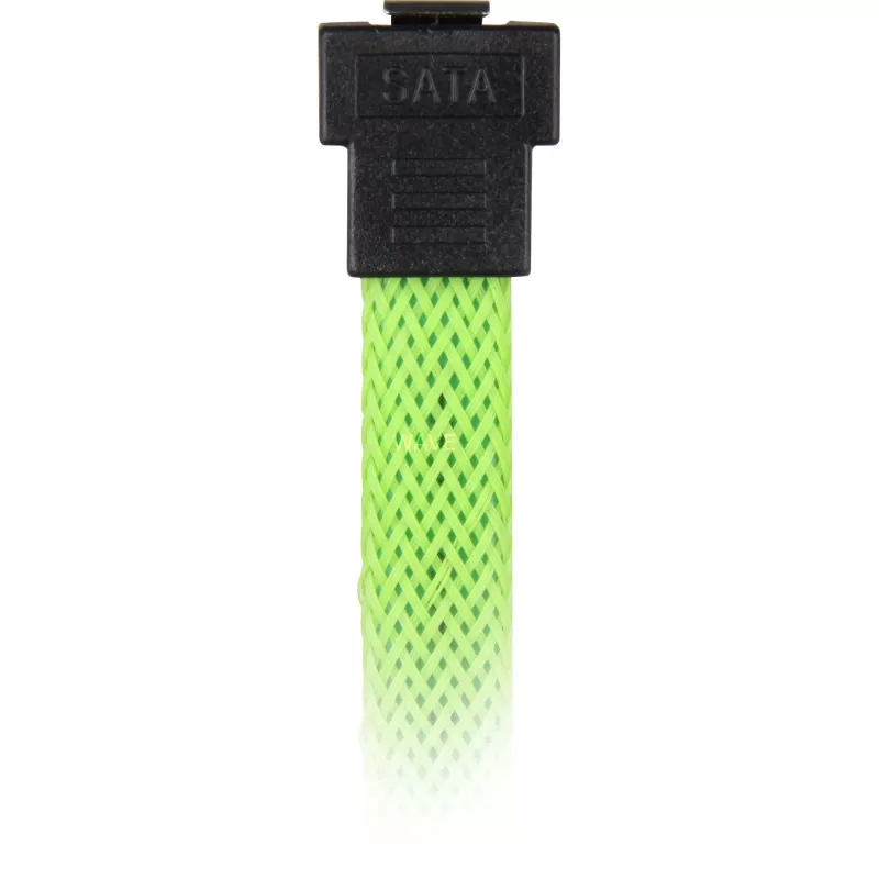 Sharkoon SATA III-kabel 90° met sleeve, 0,3 m, groen