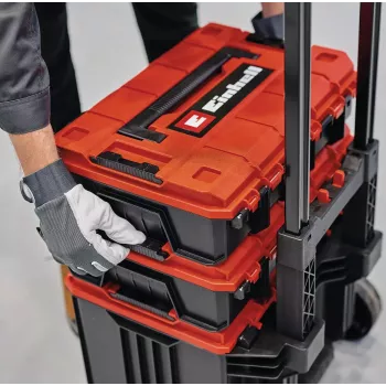 Gereedschapskoffer Einhell E-Case Tower zwart rood polypropyleen hittebestendig spatwaterdicht