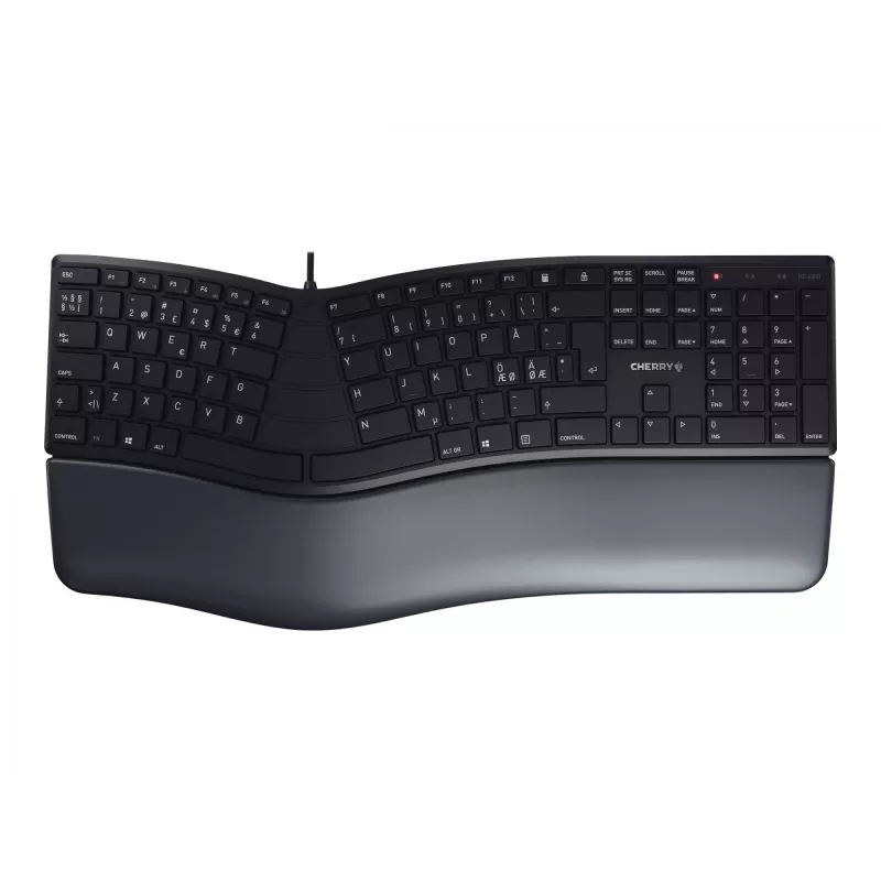 CHERRY KC 4500 ERGO toetsenbord universeel USB QWERTY Nordisch zwart