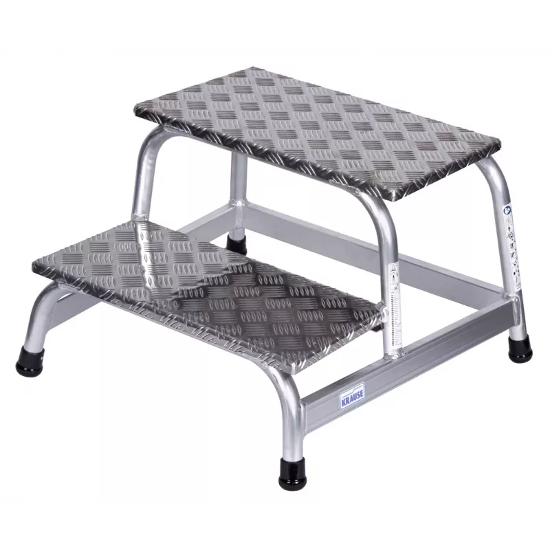 Opstapje Krause 805027, aluminium 2 treden, max. belasting 150 kg, 680 mm lengte, 41 cm hoogte