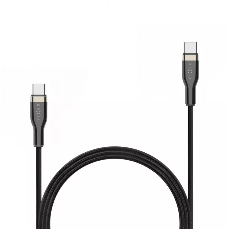 FIXED FIXDB-CC2-BK gevlochten USB-C/USB-C-kabel, 2 m, 100 W