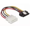 DeLOCK 60120 SATA-voedingskabel, SATA (m) naar Molex 4-pins (m), met metalen clip, recht, 0,12 m