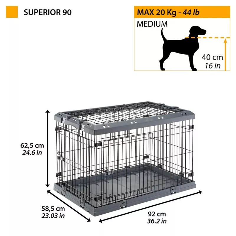 FERPLAST Superior 90 - hondenbox - 92 x 58,5 x 62,5 cm