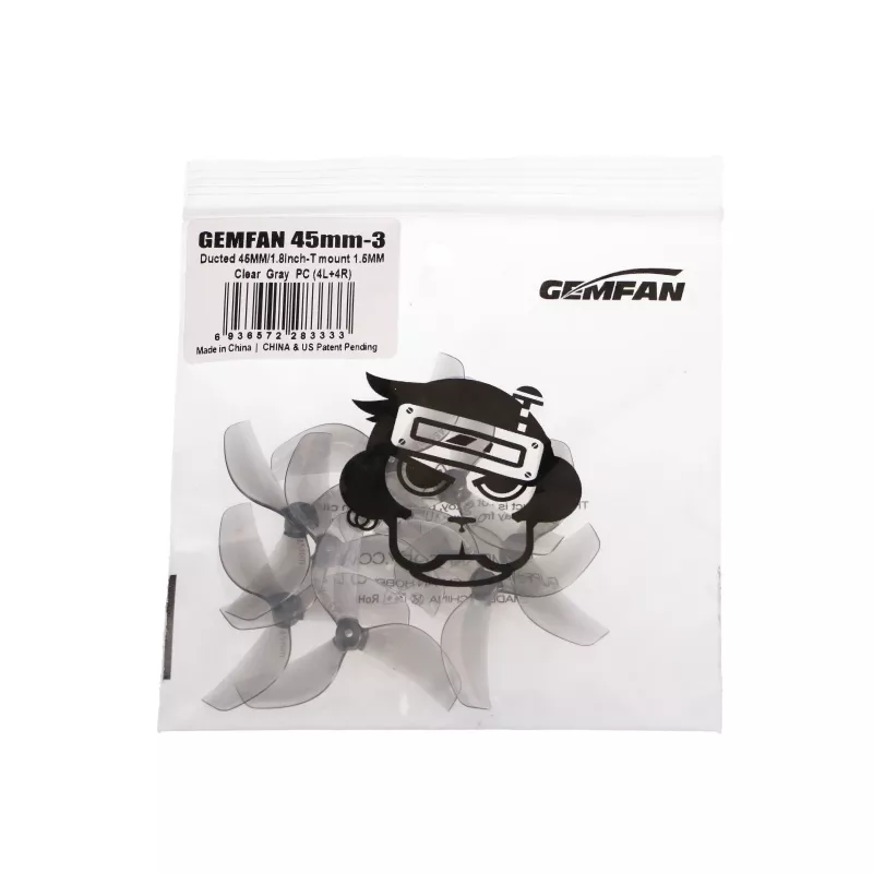 Gemfan 45-mm-driebladige propeller grijs | drone-propeller | 8 stuks
