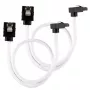 Corsair CC-8900279 Premium gesleeved SATA-kabel, gehoekt, 30 cm, wit, verpakking van 2