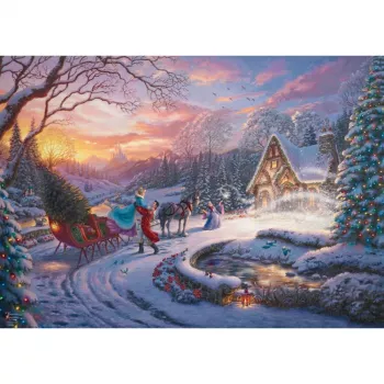 Thomas Kinkade Studios: Disney Dreams Collection - Cinderella Bringing Home the Tree, puzzel 1000 stukjes