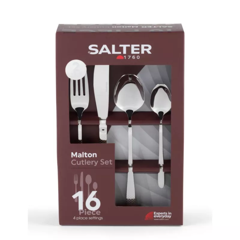16-delige bestekset Salter BW113282EU7, roestvrij staal, servies voor 4