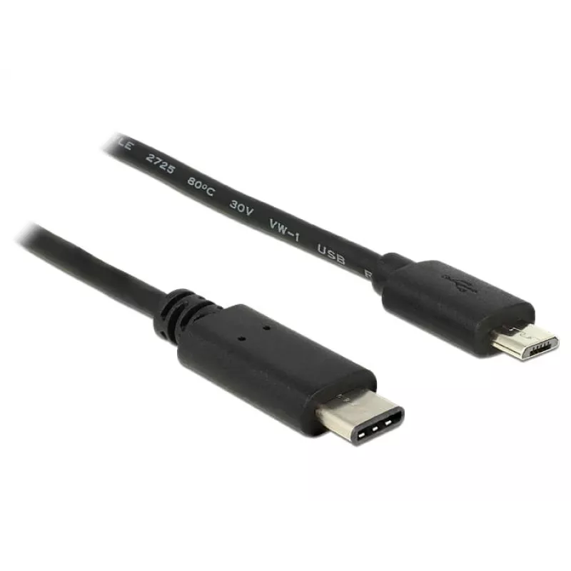 USB-kabel DeLOCK 0,5 m USB2.0-C Micro-USB B zwart