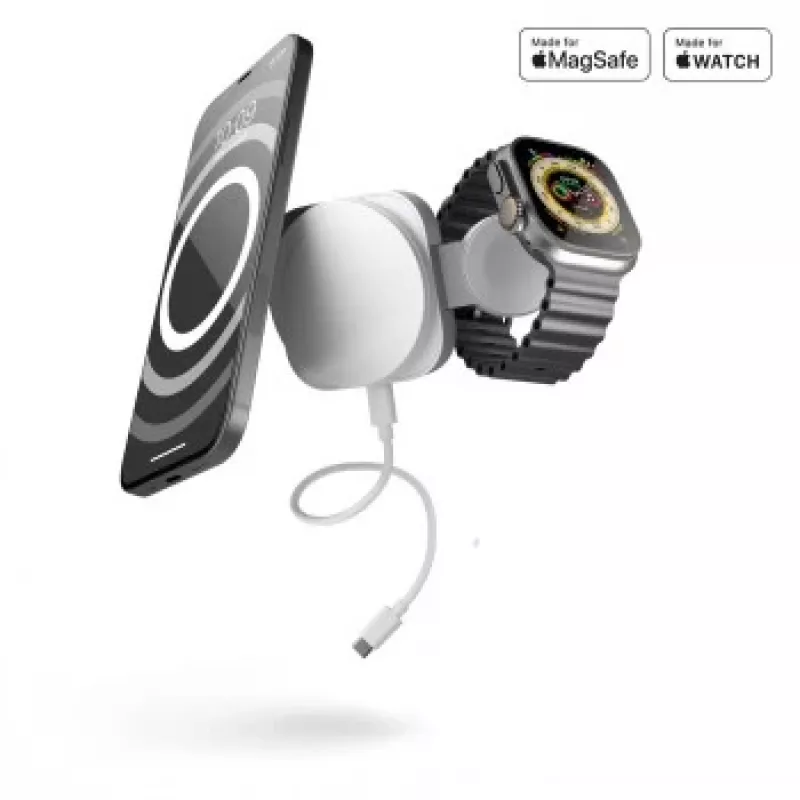 ZENS 2-IN-1 MAGSAFE + WATCH TRAVEL CHARGER WIT