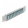 Glasvezel patchpaneel DeLOCK 10 inch 12 poorten LC quad aqua 1U grijs