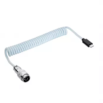 Akyga AK-USB-49 Aviator-spiraalkabel USB-C naar USB-C met GX16-stekker, USB 2.0, 3 m, wit