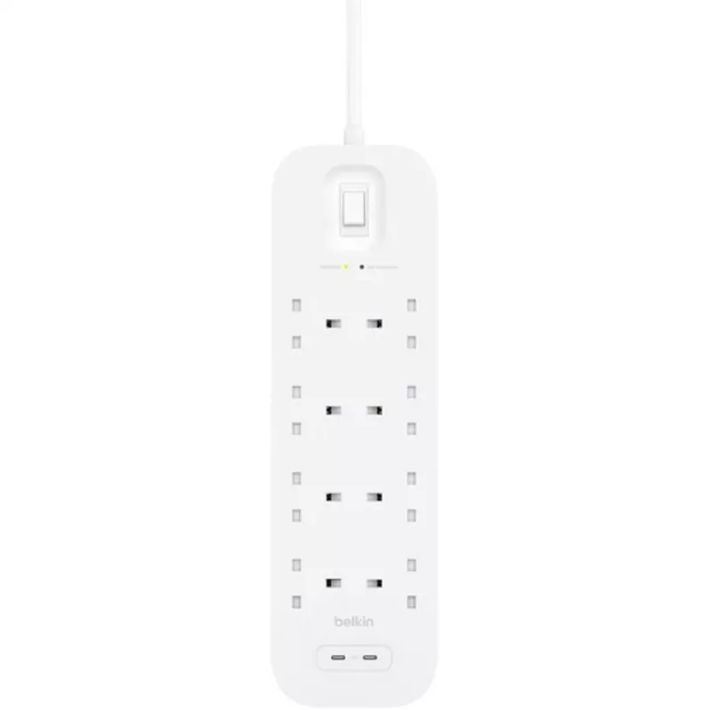 Overspanningsbeveiliging SurgePlus 8x Schuko 2xUSB-C 900J 2m