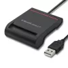 ID-kaartlezer QOLTEC smartchip-ID-kaartlezer — USB, zwart, 84,5×65×16 mm, 63 g