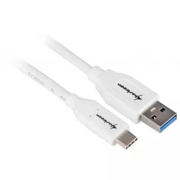 USB 3.2 Gen 2 kabel, USB-A stekker > USB-C stekker (wit, 1 meter)