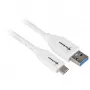 USB 3.2 Gen 2 kabel, USB-A stekker > USB-C stekker (wit, 1 meter)
