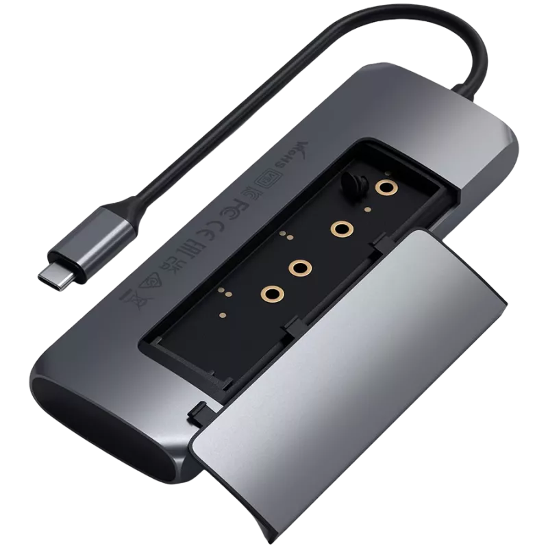 SATECHI USB-C M.2 NVMe / SATA SSD-behuizing