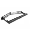 DeLOCK 19 inch keystone patchpanel 24 poorten met trekontlasting 1HE haaks zwart
