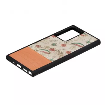Beschermhoes Man and Wood voor Samsung Galaxy Note 20 Ultra — roze bloem op zwart