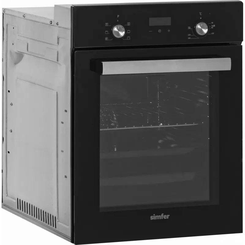 Inbouwoven SIMFER 4207DERSP.1 — 47 L, multifunctioneel, handmatige pop-up-knoppen, zwart, 59,5×45 cm