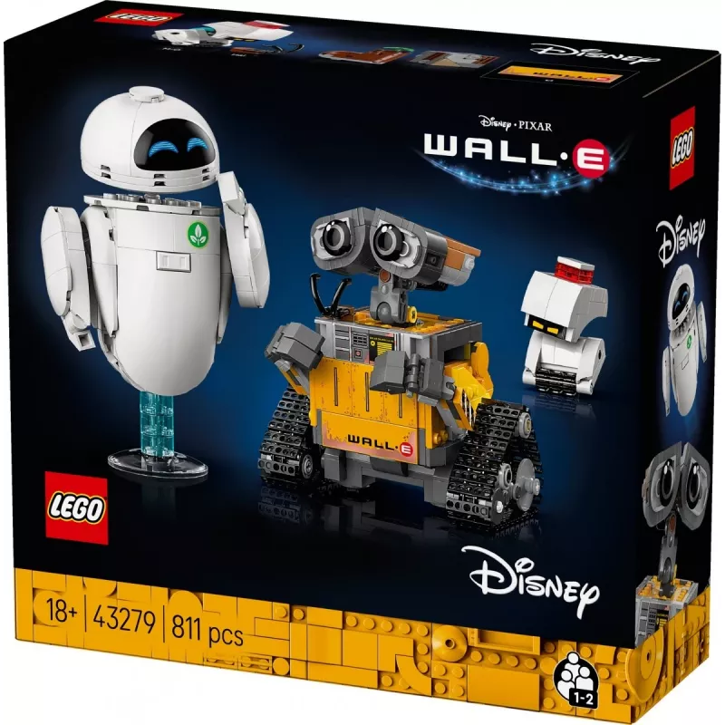 LEGO Disney Pixar 43279 WALL-E en EVE bouwset, 811 stuks, 18+
