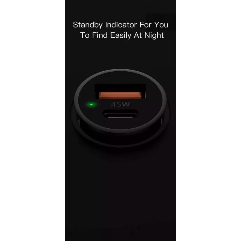 Autolader Orsen C8 45W — 45W USB-C PD snelladen, zwart