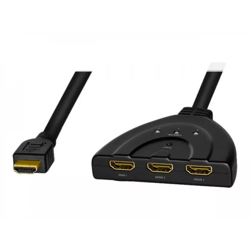LogiLink - Video-/audiosplitter/switch - 3 x HDMI - desktop