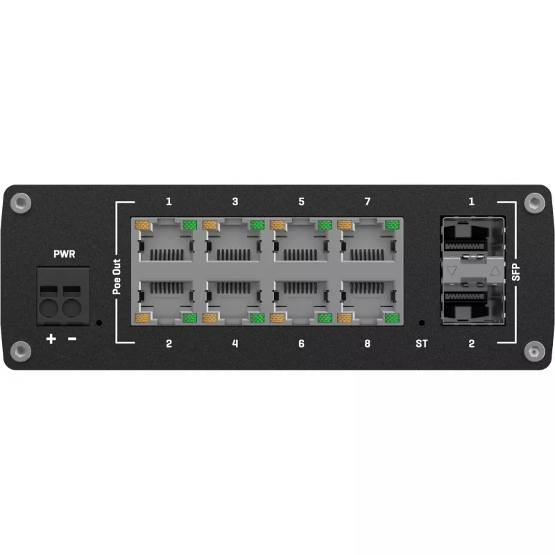 Teltonika TSW202 managed L2 gigabit ethernet (10/100/1000) Power over Ethernet (PoE) aluminium, blauw
