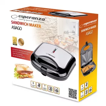 Esperanza ASIAGO sandwichmaker 1000 W zwart, wit
