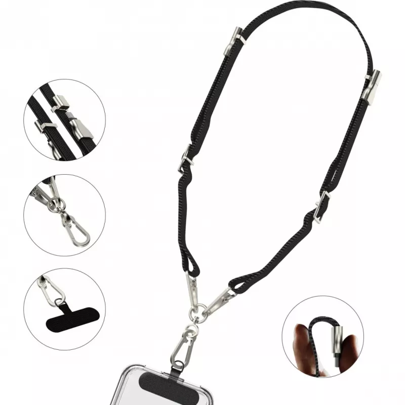 4smarts USB-C telefoonketting PowrCord zwart (541386)