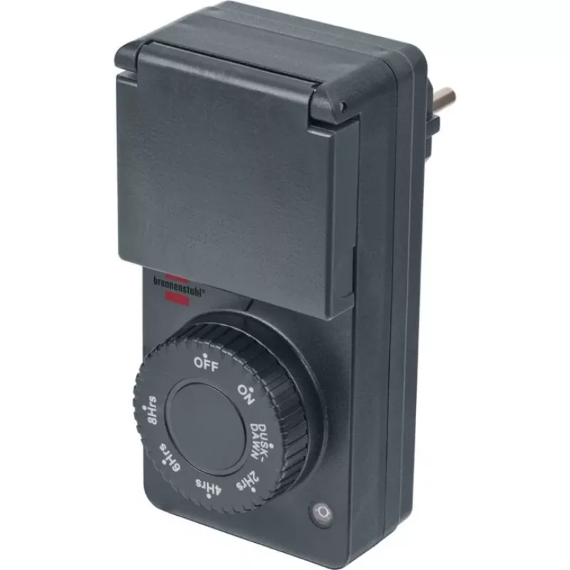 Schakelklok met schemersensor DDT IP 44 antraciet