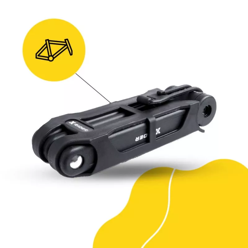 Opvouwbaar fietsslot MANTA XR00FL01 – gesegmenteerd ontwerp voor framemontage