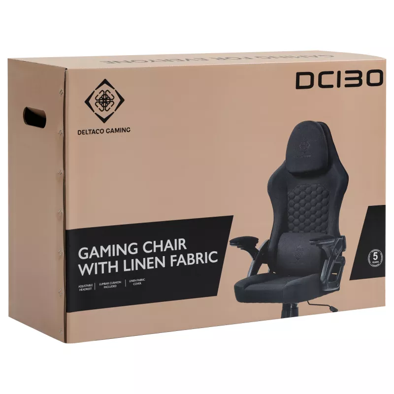 Deltaco DC130 gamingstoel soft woven mesh zwart (GAM-180)