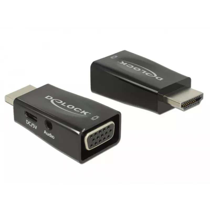 Adapter DeLOCK 65901 HDMI A naar VGA & 3,5 mm audio zwart