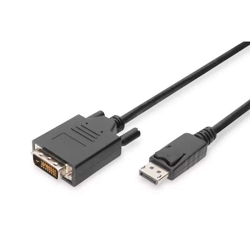 ASM AK-340301-030-S ASSMANN kabel Displayport 1.1a met vergrendeling Type DP/DVI-D (24+1) M/M zwart 3m