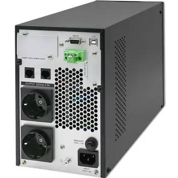 Qoltec UPS onderbrekingsvrije stroomvoorziening | 1kVA | 1000W | vermogensfactor 1,0 | LCD | EPO | USB | online
