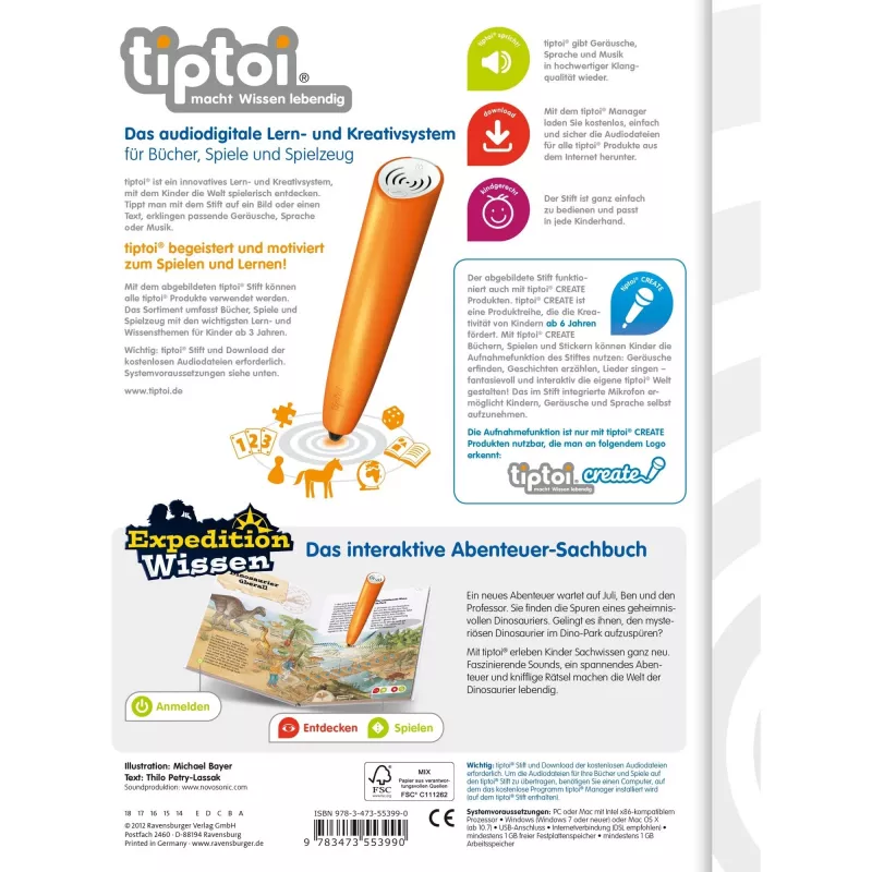 tiptoi Expedition Wissen: Dinosaurier, leerboek