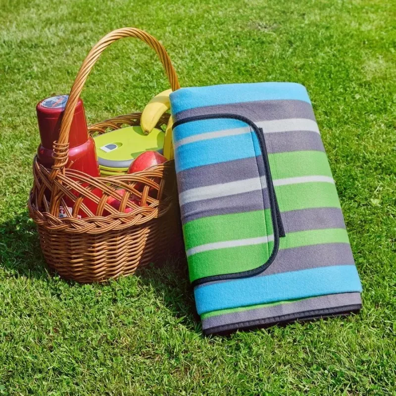 Picknickdeken PROMIS KP200PZ, groene strepen, 200 x 150 cm