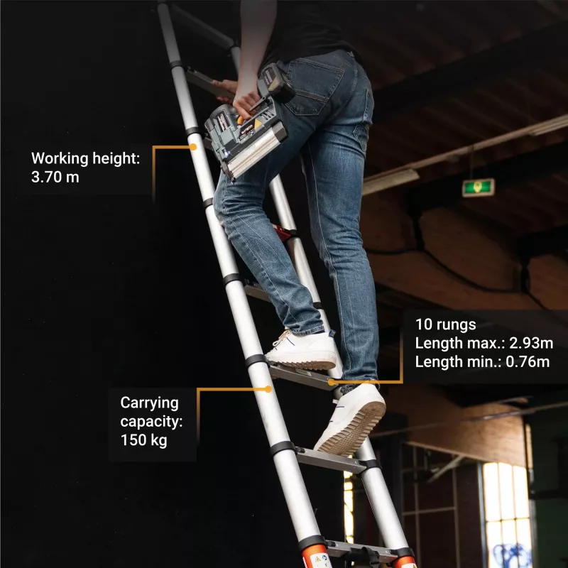 Telescoopladder Batavia B.V. Giraffe AIR 2,93 m — compacte uitschuifbare ladder