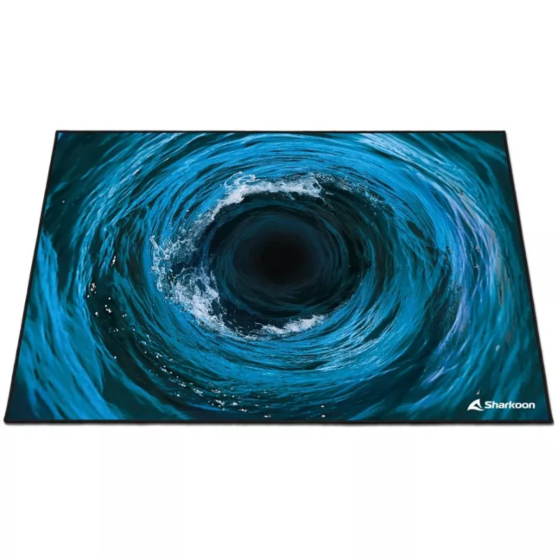 Sharkoon SKILLER SFM12 Undertow vloerbeschermmat, 140 x 100 cm, zwart/blauw/wit
