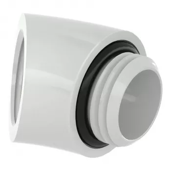 Haakse adapter 45° Barrow TDWT45-V2 W – G1/4 buitendraad naar G1/4 binnendraad, wit