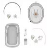 Wieg / schommelwieg Lionelo Bella set grijs beton – babybed met schommel functie