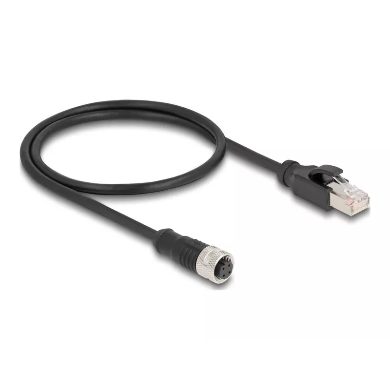 DeLOCK M12-adapterkabel D-gecodeerd 4-polig bus naar RJ45 stekker 50 cm