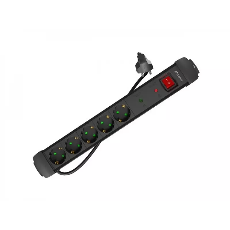 Stekkerdoos Lanberg SP1-05F-0150-BK 1,5 m 5 AC-aansluitingen binnen zwart