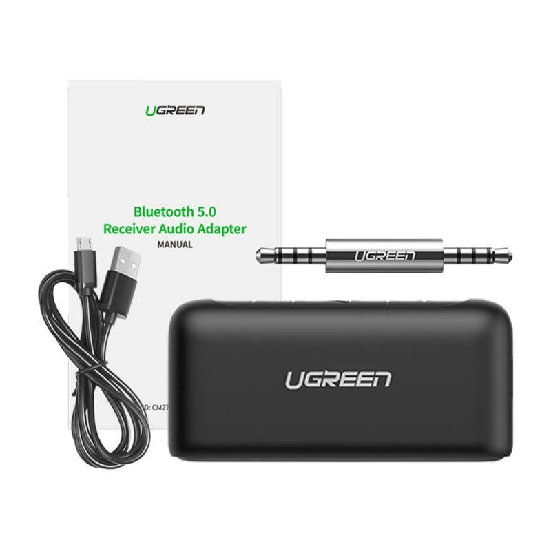 Ugreen CM276 Bluetooth-5.0-audio-ontvanger AUX-jackadapter zwart