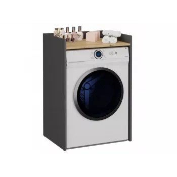 Top e Shop POLA wasruimtekast voor wasmachine – antraciet / artisan eiken