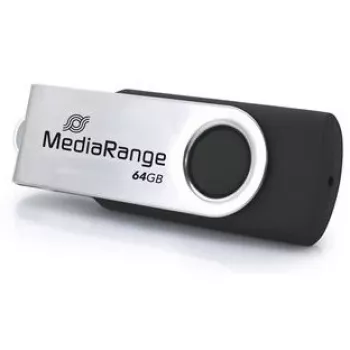 USB-flashdrive MediaRange MR1953 64 GB USB Type-C 3.2 Gen 1 (3.1 Gen 1) draaibaar, zwart/zilver