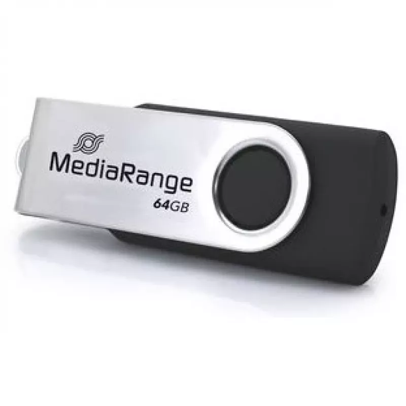 USB-flashdrive MediaRange MR1953 64 GB USB Type-C 3.2 Gen 1 (3.1 Gen 1) draaibaar, zwart/zilver