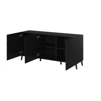 Dressoir cama meble Nova 155x40x72 cm zwart mat, MDF-frame 16 mm, deur 18 mm