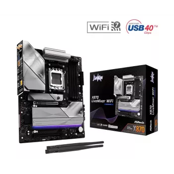 Moederbord ASROCK X870 (socket AM5, ATX, DDR5, 4 geheugenslots, X870LIVEMIXERWIFI)